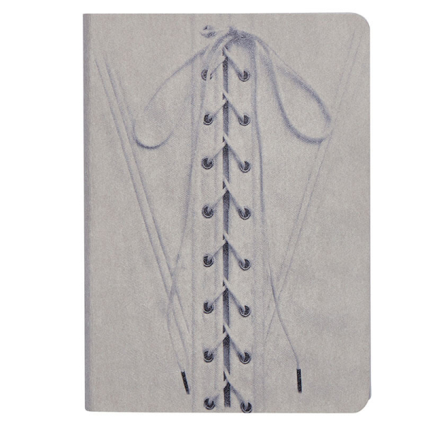 Nuuna, Notebook, Graphic S, Finesse laced flex cover from smooth bonded leather minidots pages, schwarz-grau, front